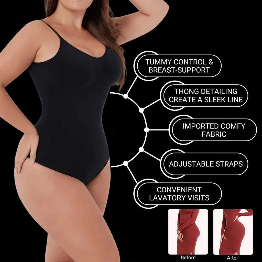 Low Back Seamless Shapewear Bodysuit Thong For Women