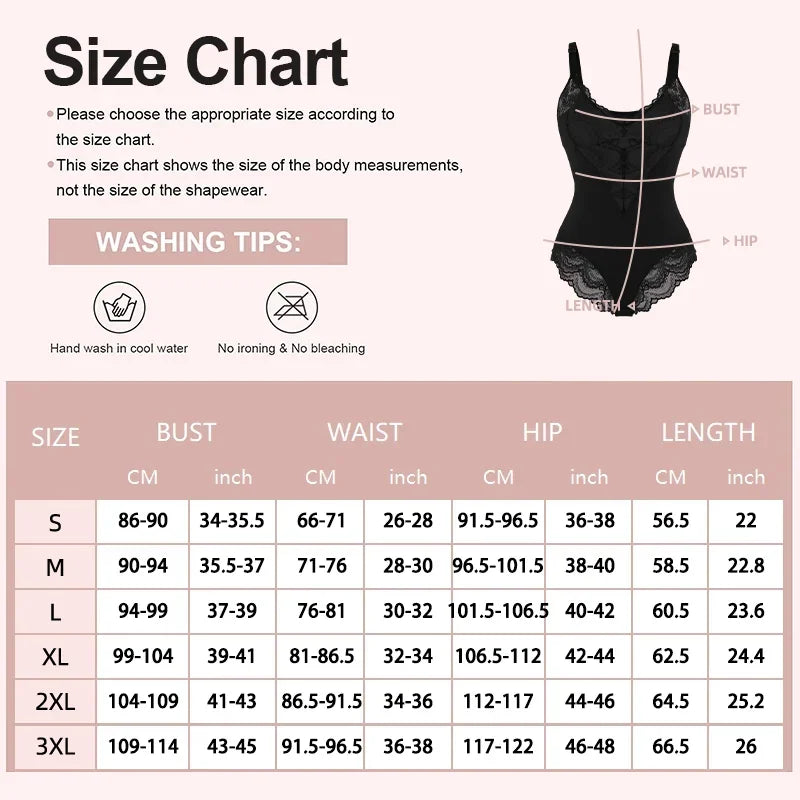 Women’s Lace Tummy Control Bodysuit Shapewear Thong